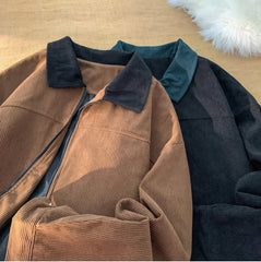 Loose Trendy Lapel Collar Corduroy Jacket