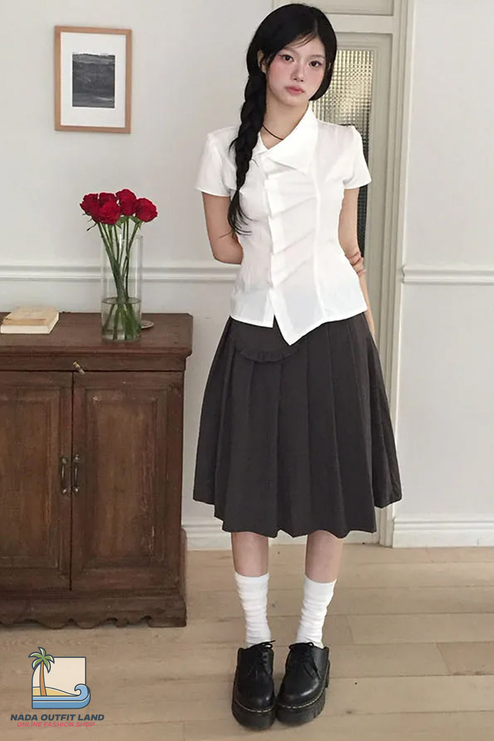 Short Sleeve Irregular Style Blouse Shirts