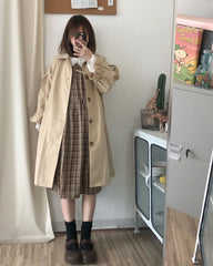 Loose Long Trench Windbreaker Coat Jacket