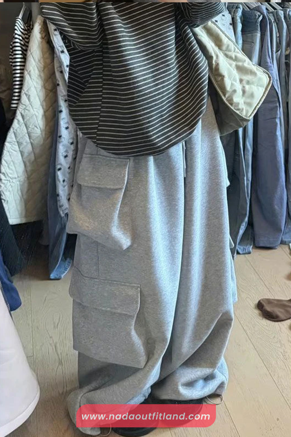 Loose Wide Leg Cargo Pockets Sweatpants