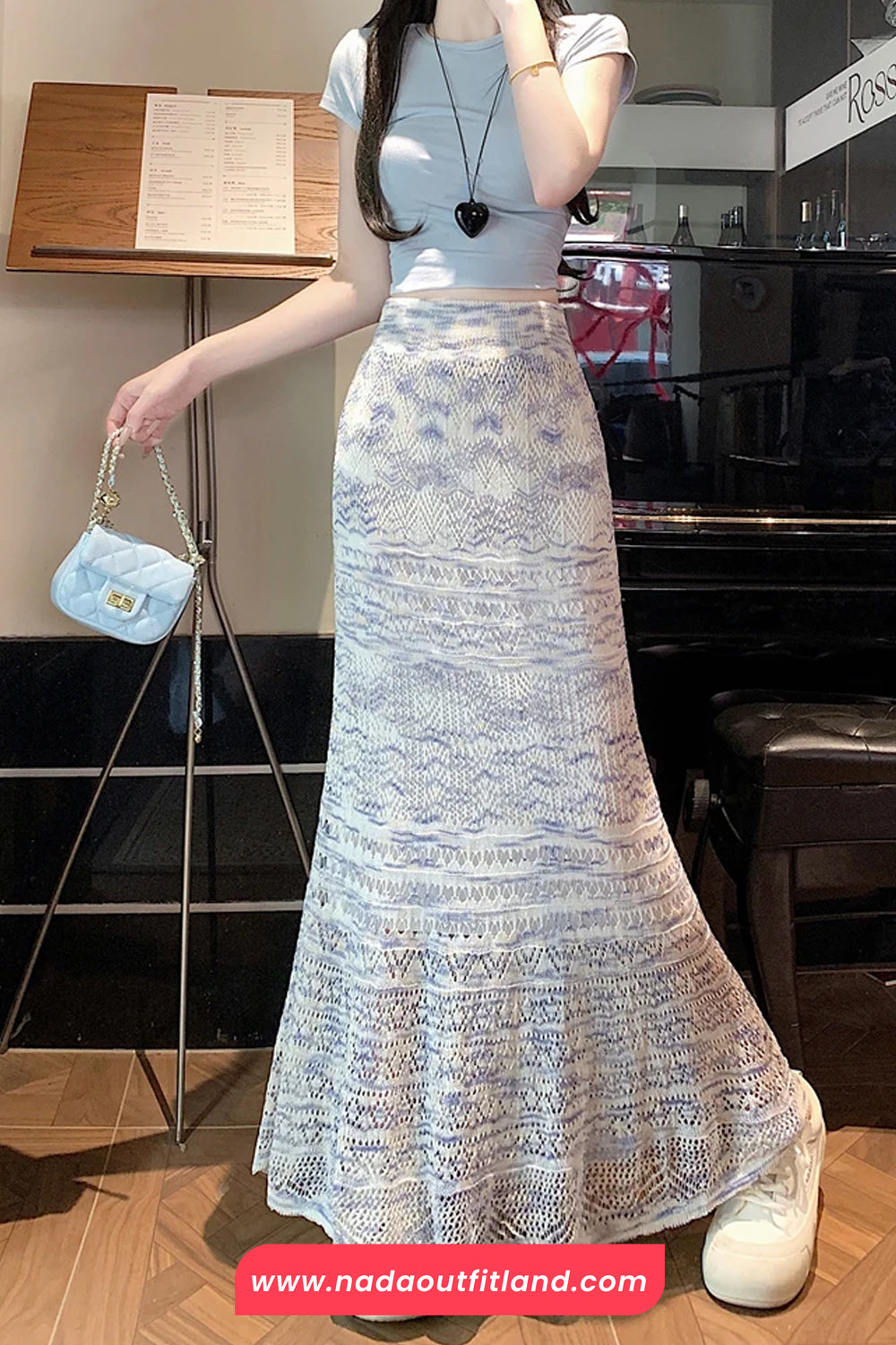 Elastic Waist Crochet Boho Mermaid Style Skirts
