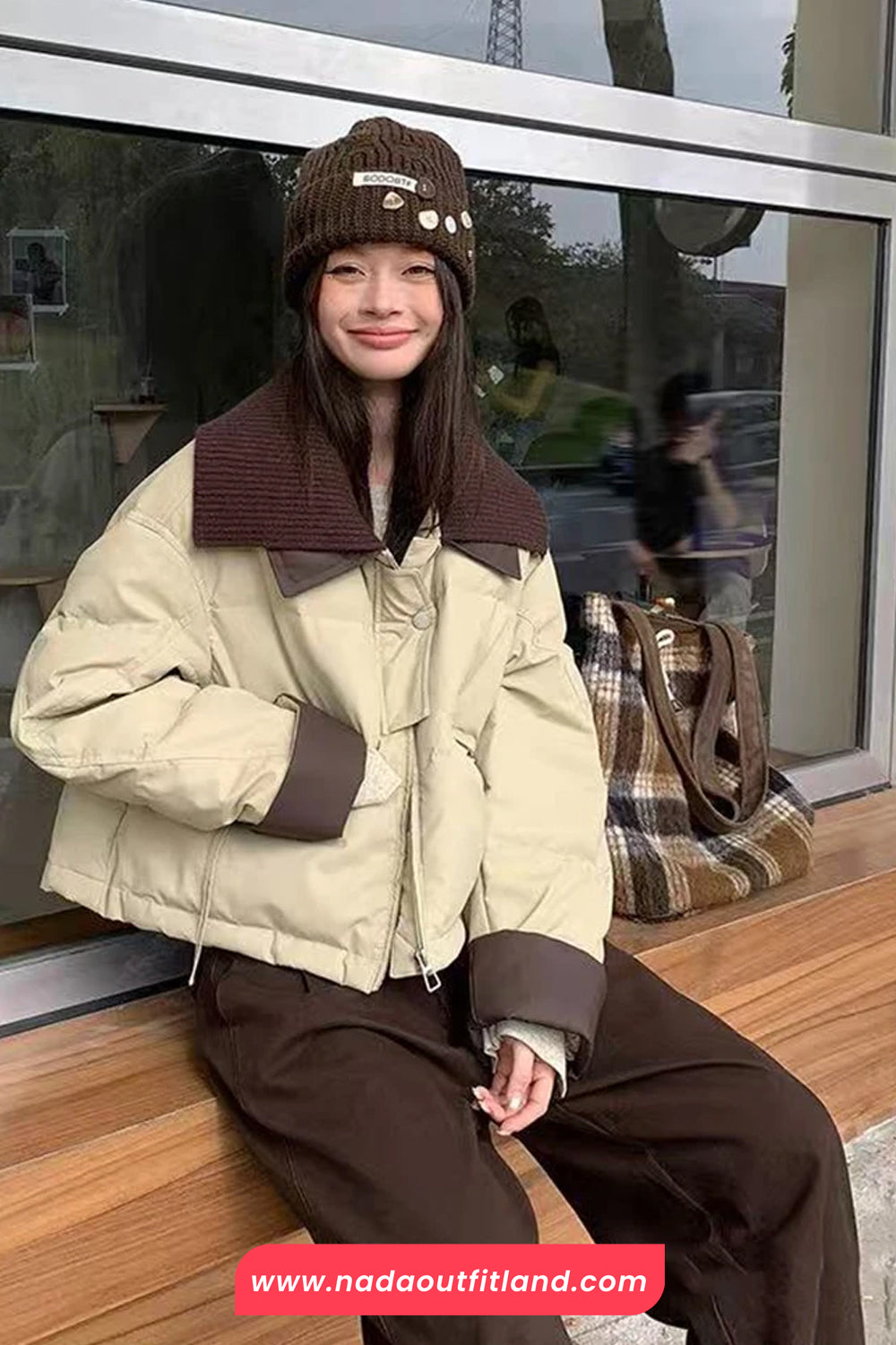 Loose Lapel Collar Parkas Coat Jacket