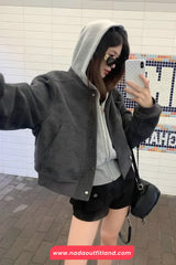 Long Sleeve Classic Cropped Baseball Jacket