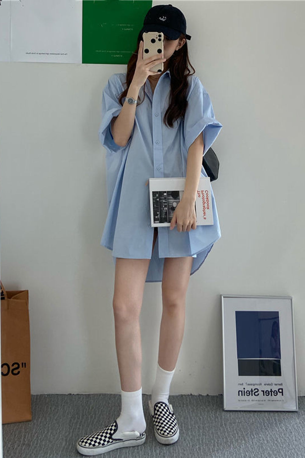 Loose Short Sleeve Basic Blouse Shirt