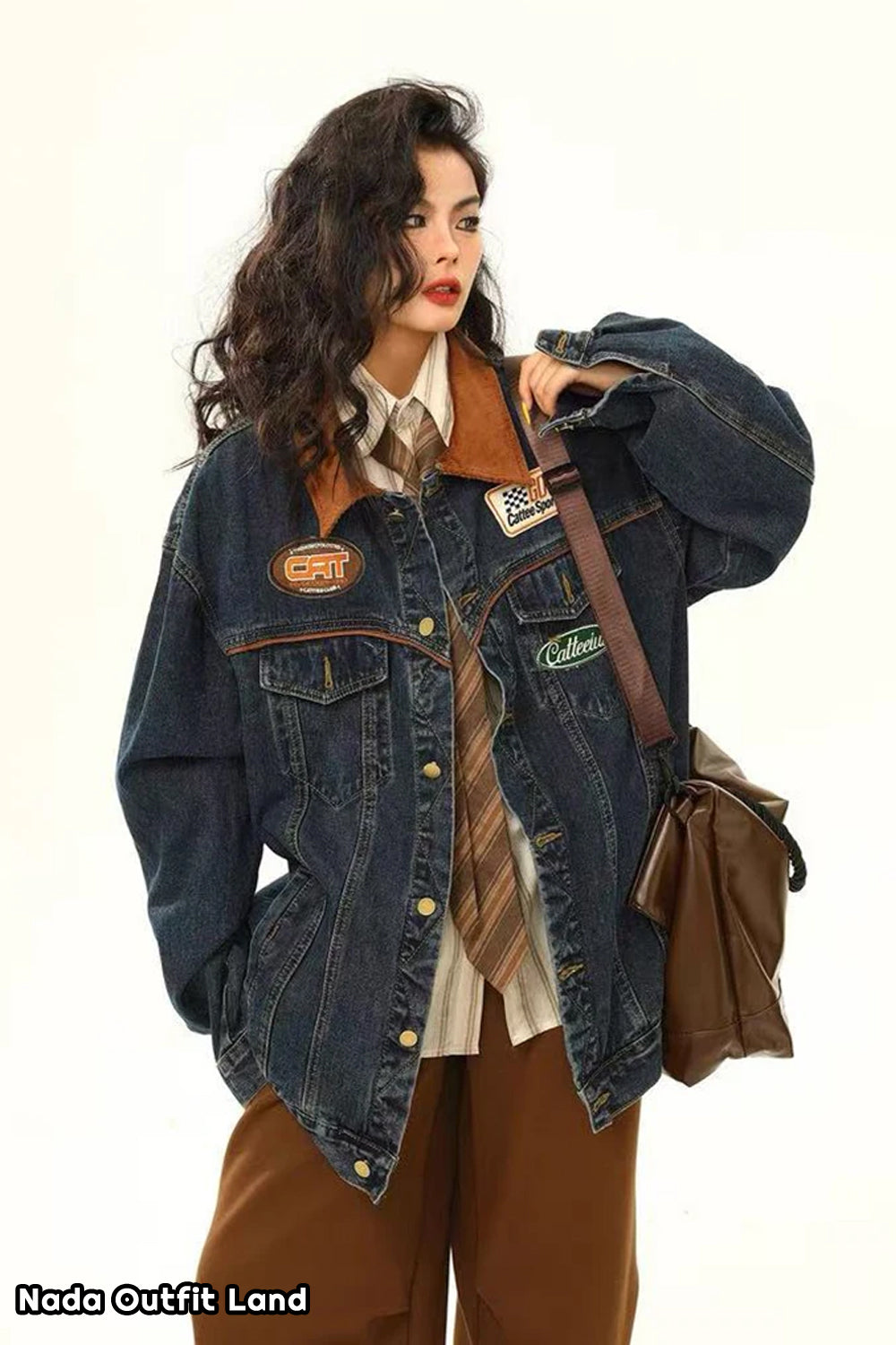 Long Sleeve Lapel Collar Retro Denim Blue Jacket