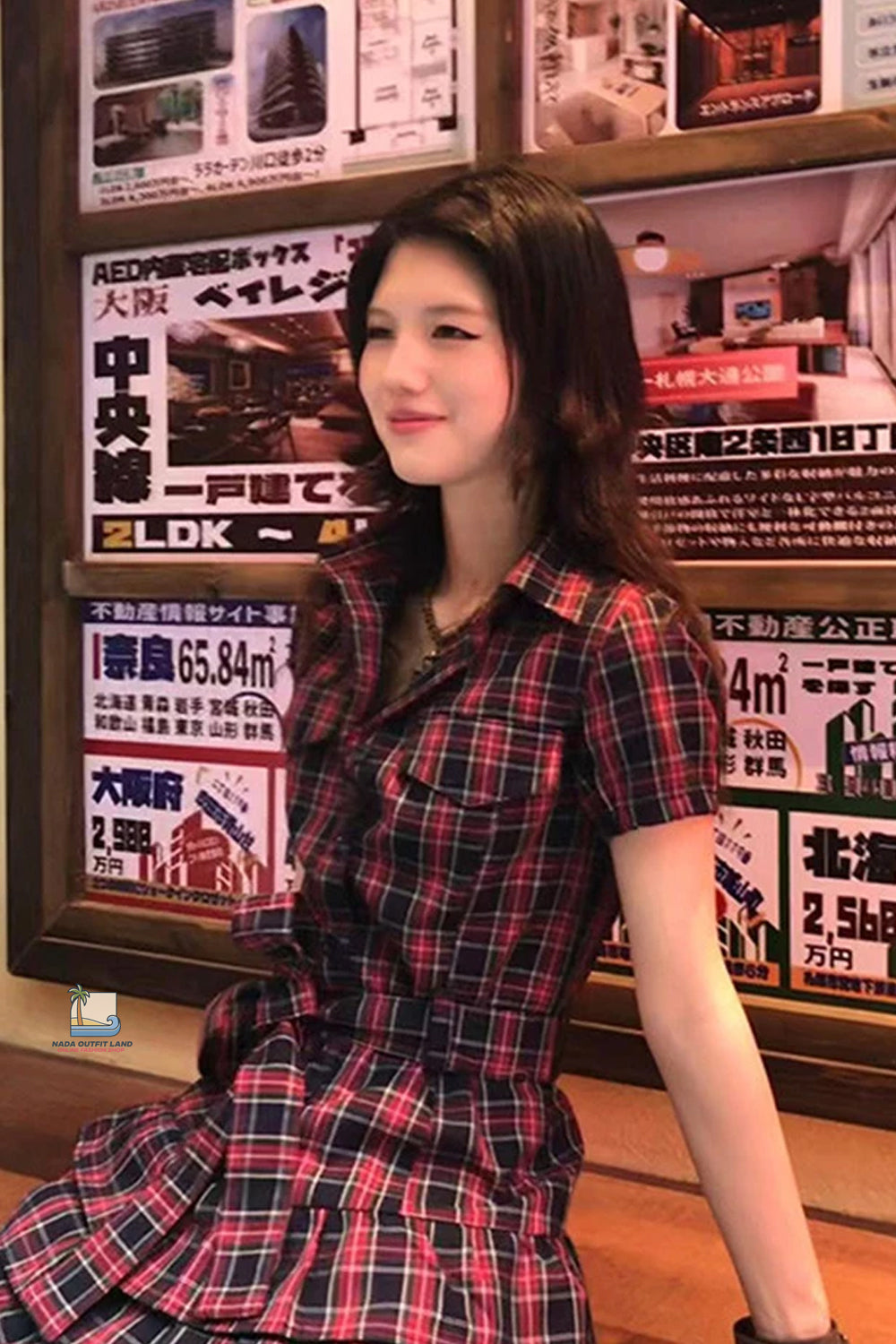 Vintage Ruffles Plaid Bandage Mini Dress