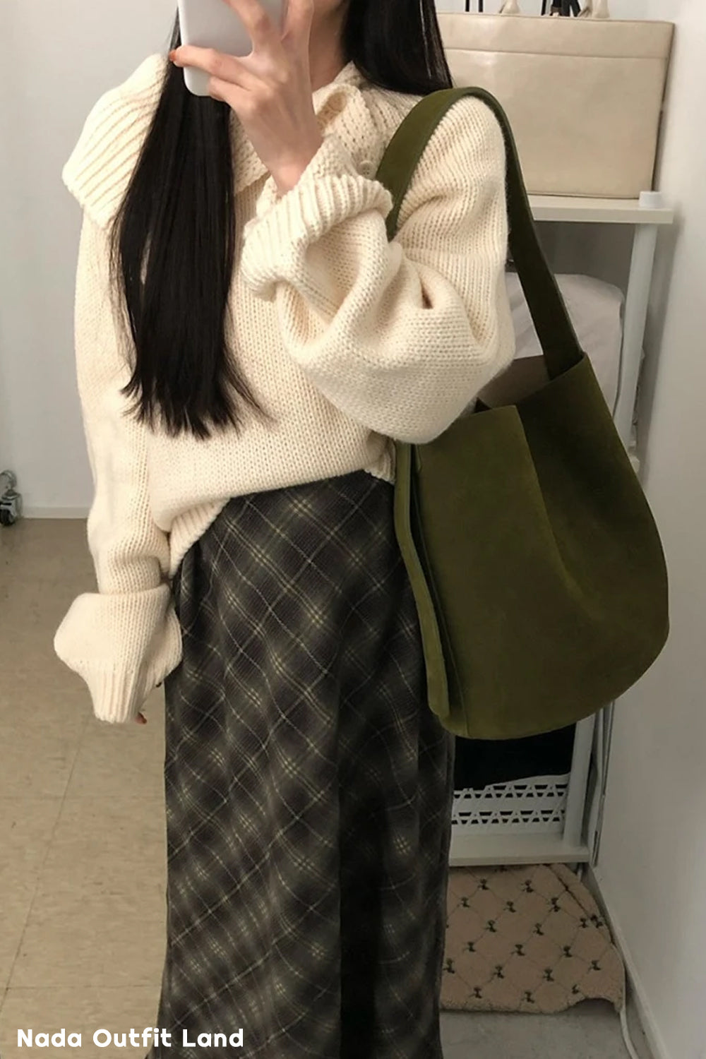 Long Sleeve Irregular Style Knitted Cropped Sweater