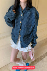 Long Sleeve Vintage Denim Coat Jacket
