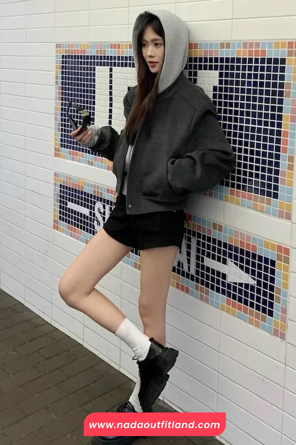 Long Sleeve Classic Cropped Baseball Jacket