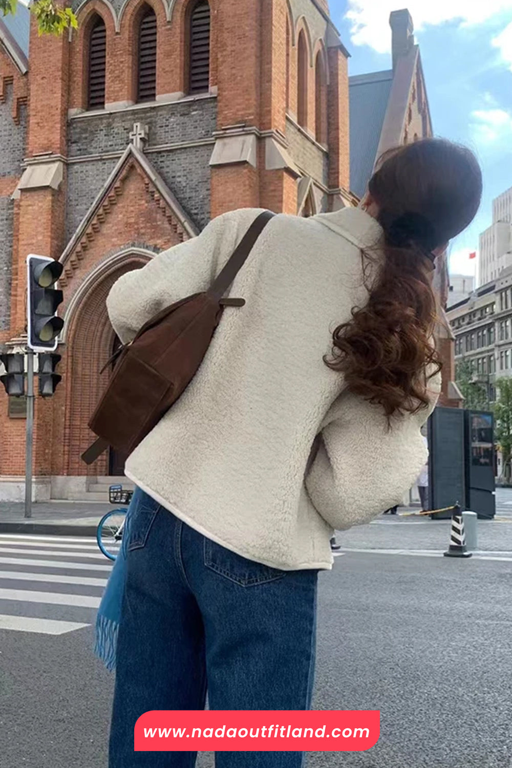 Lapel Collar Vintage Lamb Wool Fluffy Cropped Jacket