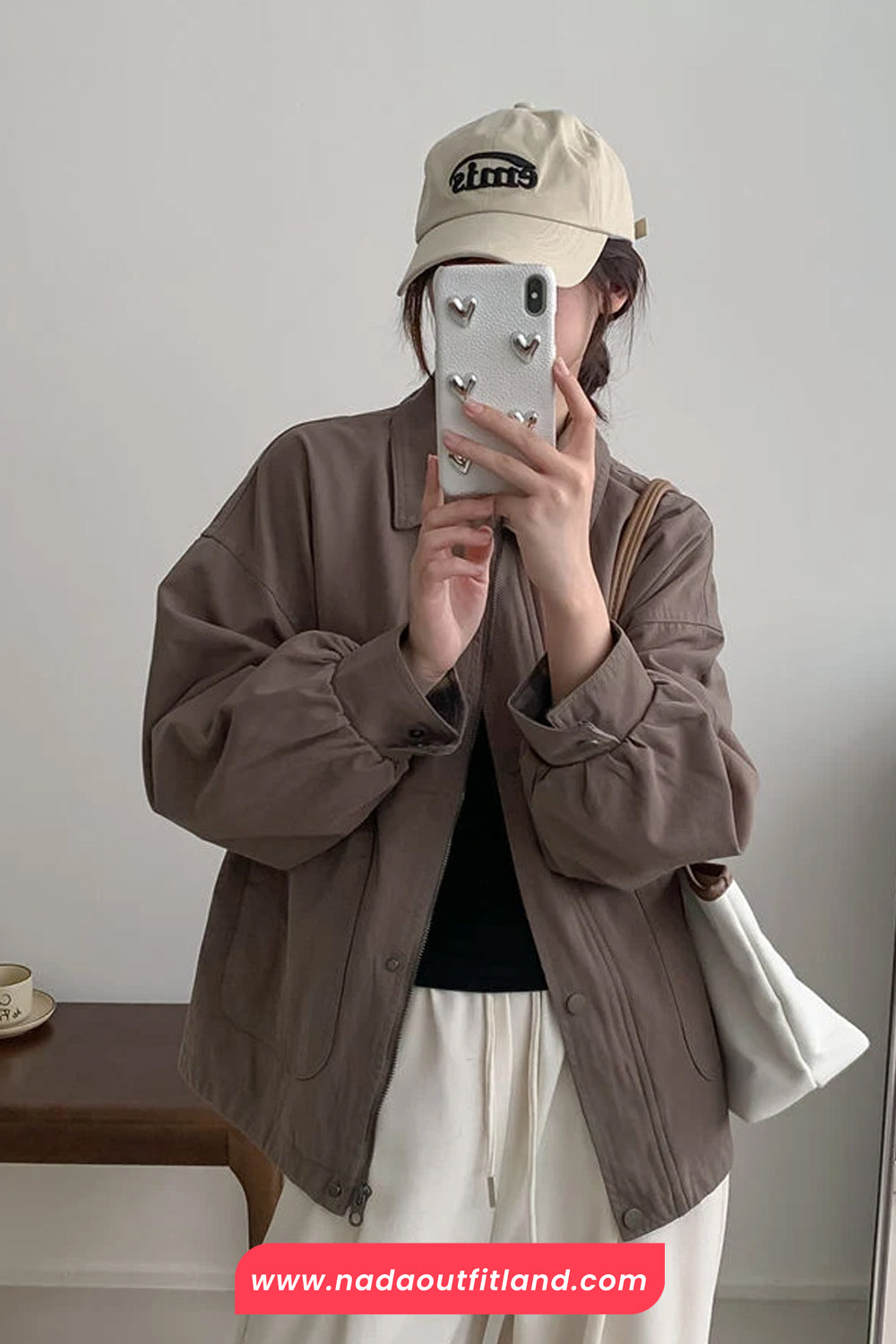 Long Sleeve Turn Down Collar Cargo Pockets Jacket