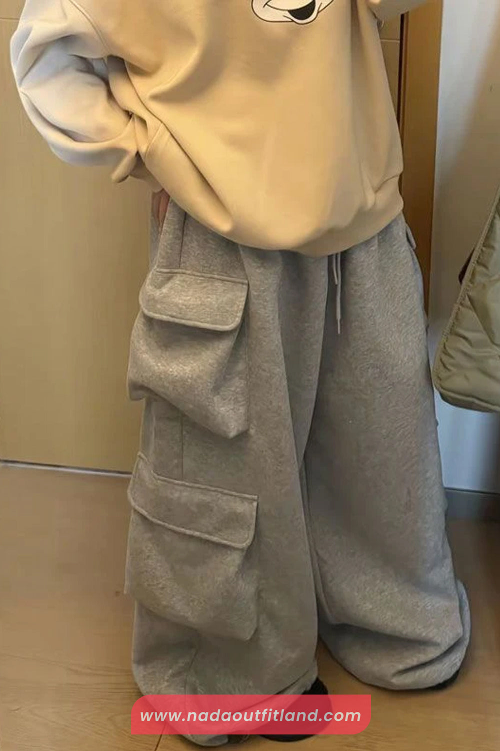 Loose Wide Leg Cargo Pockets Sweatpants