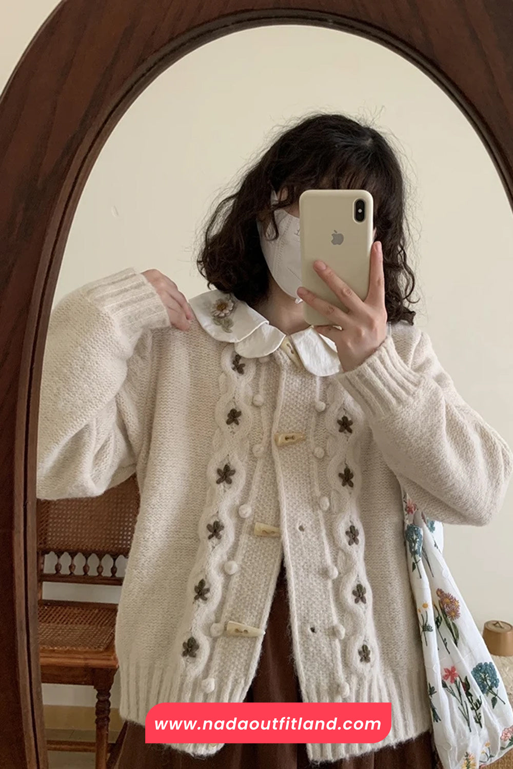 Long Sleeve Vintage Floral Embroidered Cardigan Sweater