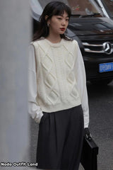 Vintage Sleeveless Knitted Vest Sweater