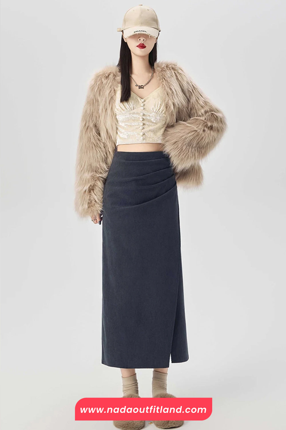 High Waist Sexy Folds Wrap Elegant Corduroy Skirts