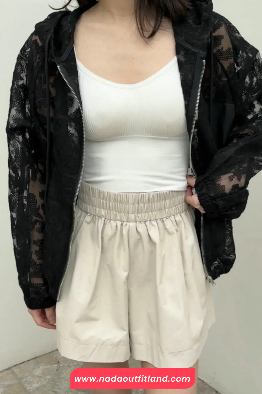 Long Sleeve Lace Hooded Transparent Jacket
