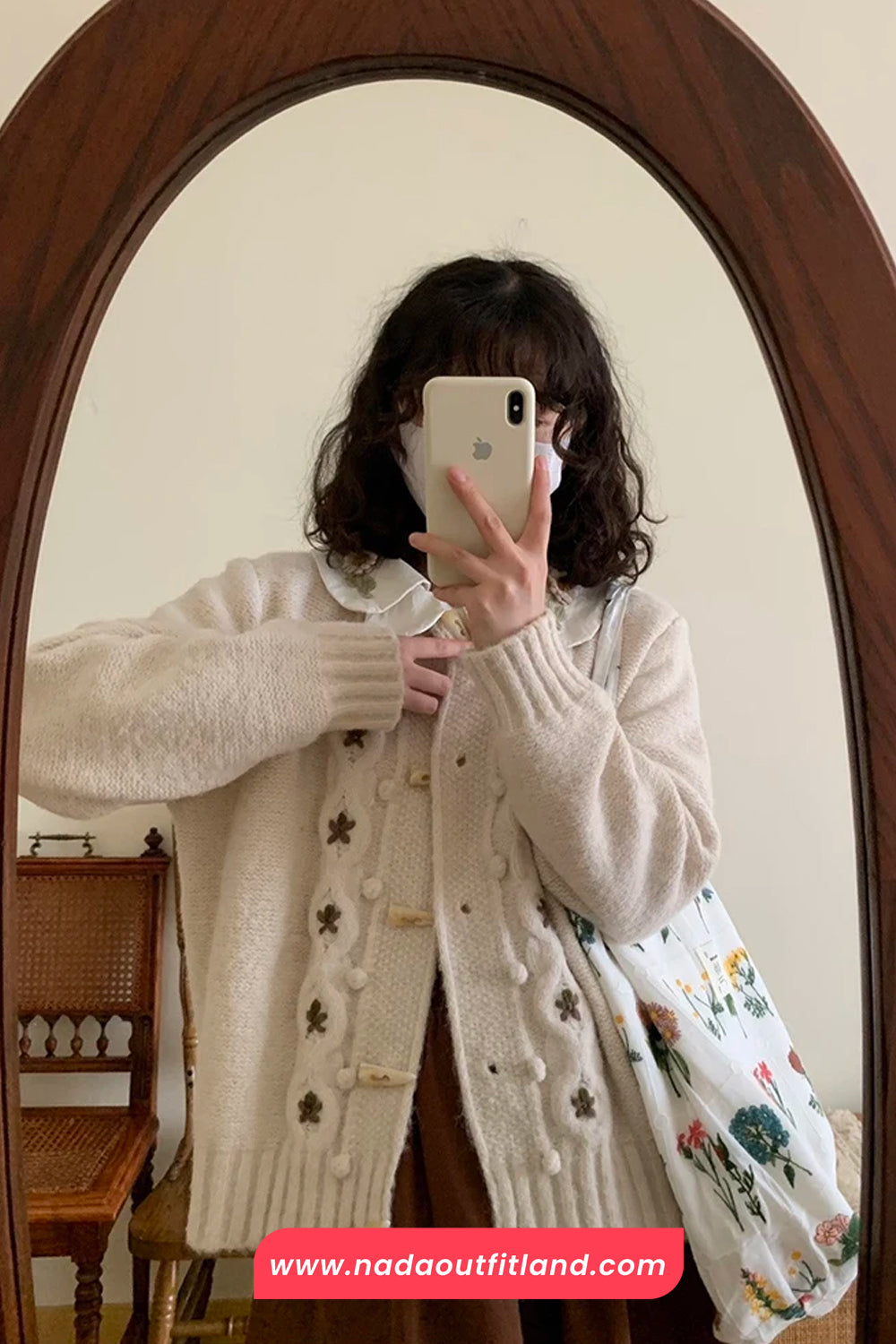 Long Sleeve Vintage Floral Embroidered Cardigan Sweater