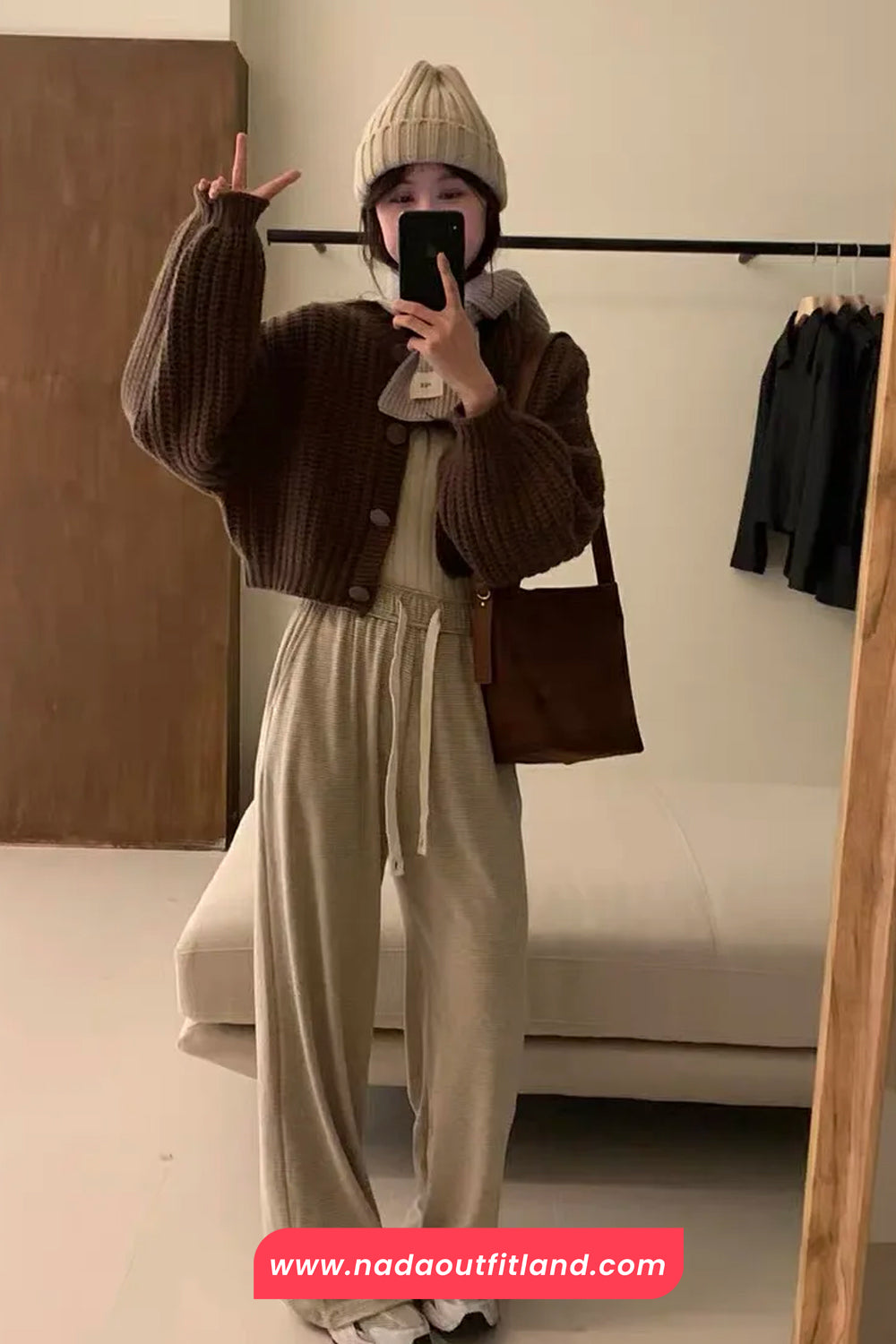Long Sleeve Knitted Short Cardigan Sweater