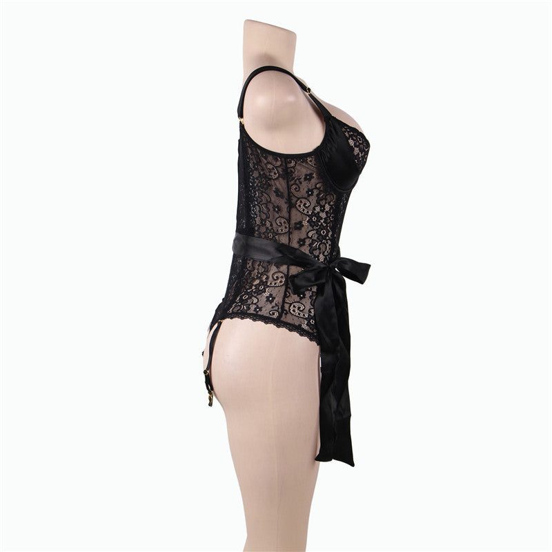 Black Corset Bodysuit Sheer mature sheer lingerie Sheer Teddy