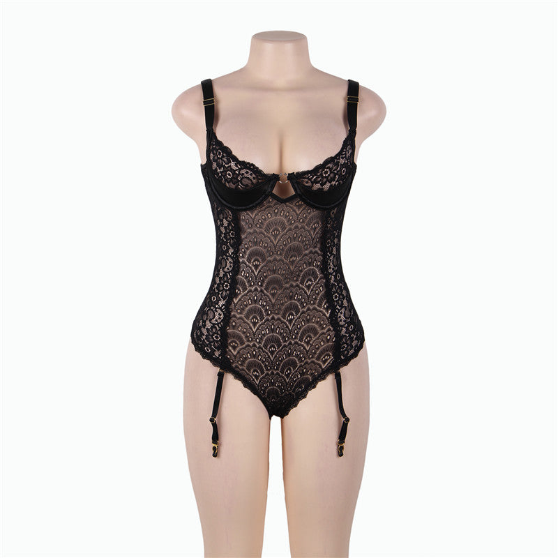 Black Corset Bodysuit Sheer mature sheer lingerie Sheer Teddy