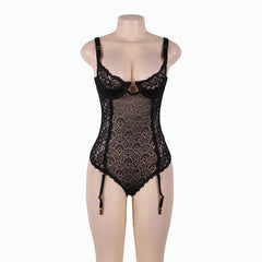 Black Corset Bodysuit Sheer mature sheer lingerie Sheer Teddy