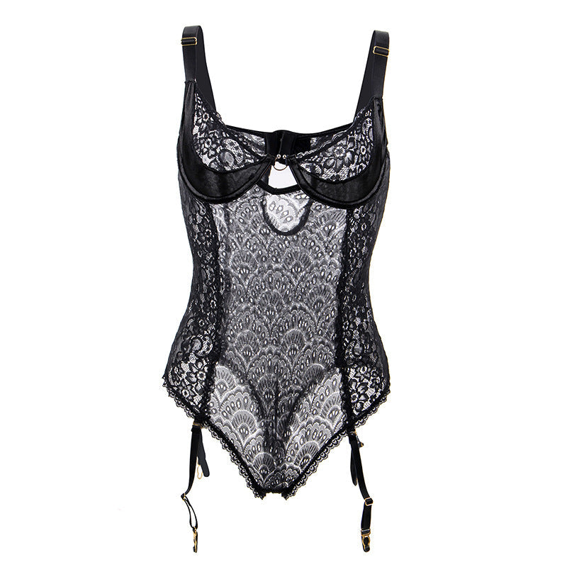 Black Corset Bodysuit Sheer mature sheer lingerie Sheer Teddy
