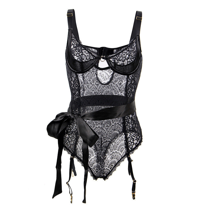 Black Corset Bodysuit Sheer mature sheer lingerie Sheer Teddy