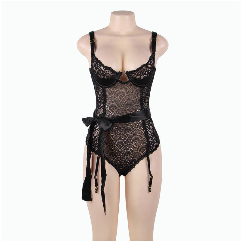Black Corset Bodysuit Sheer mature sheer lingerie Sheer Teddy