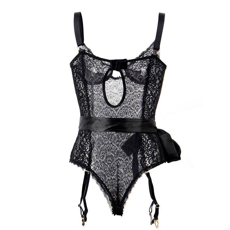 Black Corset Bodysuit Sheer mature sheer lingerie Sheer Teddy