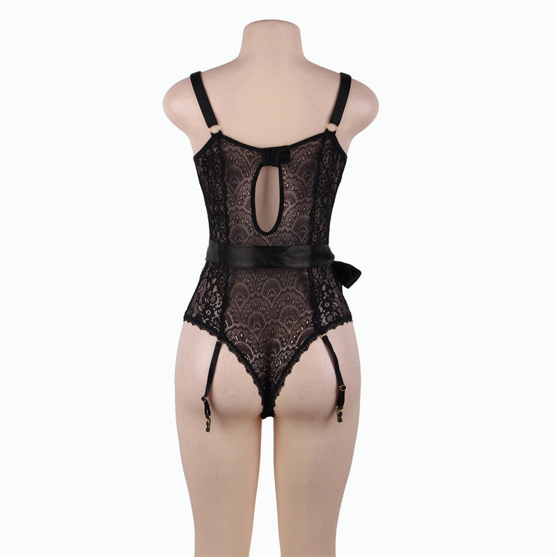 Black Corset Bodysuit Sheer mature sheer lingerie Sheer Teddy