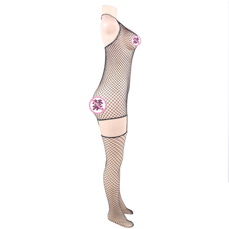 Black Mesh Bodysuit Fishnet Sexy Lingerie Mature Crotchless Bodystockings