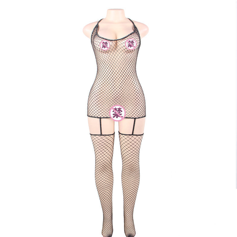 Black Mesh Bodysuit Fishnet Sexy Lingerie Mature Crotchless Bodystockings