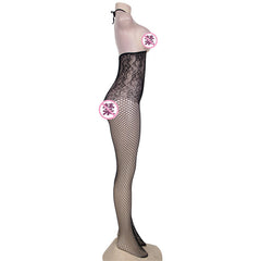 Black Mesh Bodysuit Fishnet Sheer mature wife lingerie Bodystockings