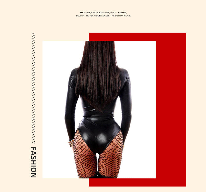 Extreme Long Sleeve Bodysuit HubLai Latex Lingerie Revealing Teddy