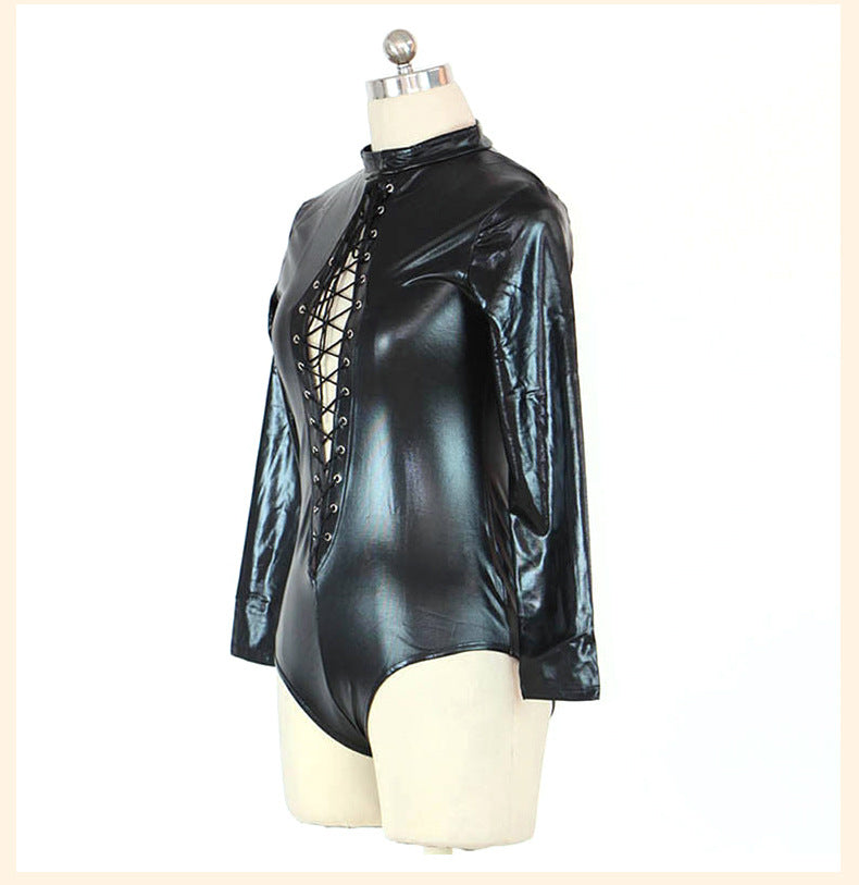 Extreme Long Sleeve Bodysuit HubLai Latex Lingerie Revealing Teddy