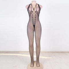 Extreme Mesh Bodysuit mature sheer lingerie Crotchless Bodystockings