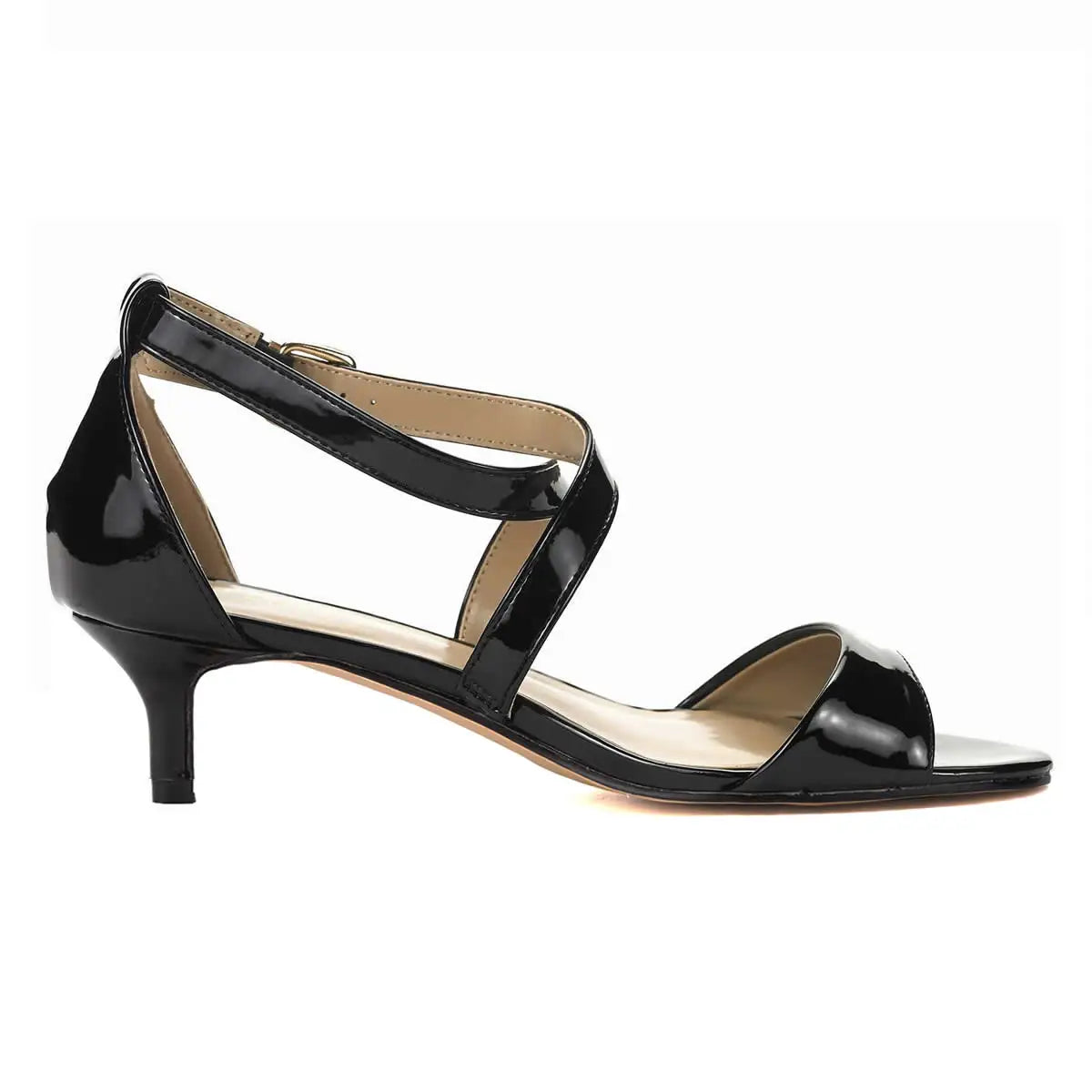 5cm Thin High Heels Shoes Open Toe Buckle Strap