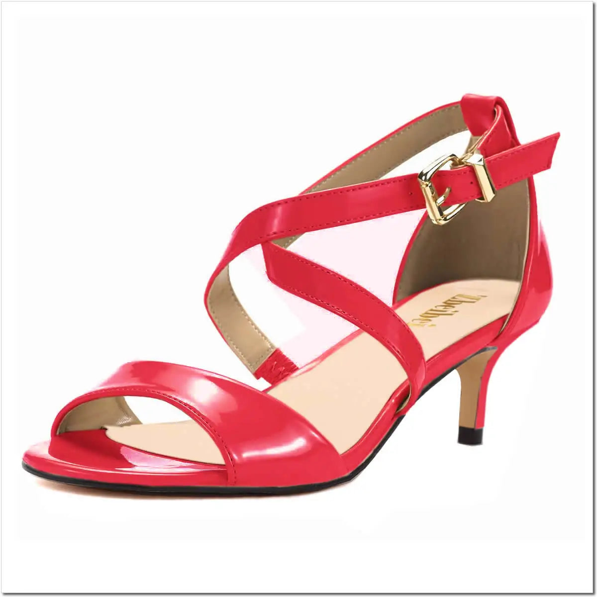 5cm Thin High Heels Shoes Open Toe Buckle Strap