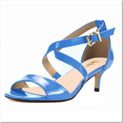 5cm Thin High Heels Shoes Open Toe Buckle Strap