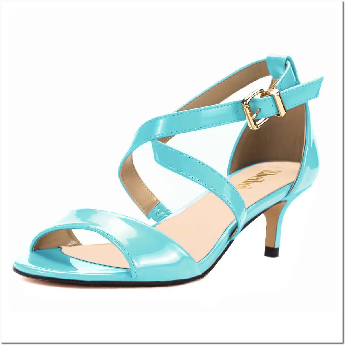 5cm Thin High Heels Shoes Open Toe Buckle Strap