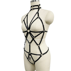 Hot Womens Black Bodysuit Sexy HubLai Lingerie Harness Chubby Teddy