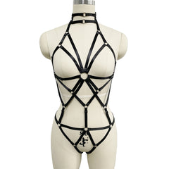 Hot Womens Black Bodysuit Sexy HubLai Lingerie Harness Chubby Teddy