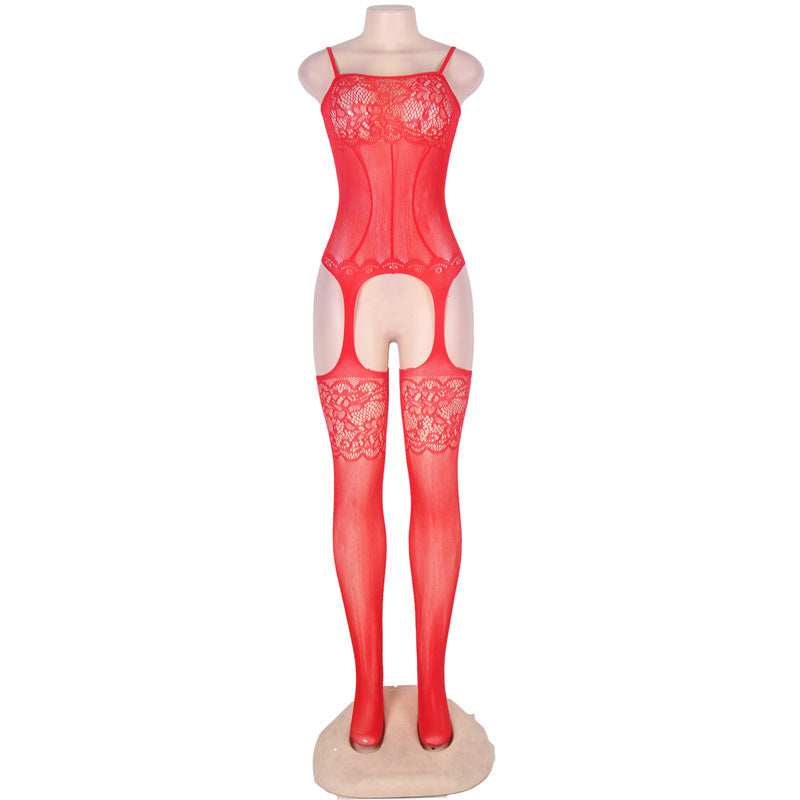 Lace Black Mesh Bodysuit mature women lingerie Bodystockings