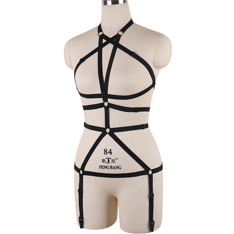 Naughty Red Bodysuit Submissive HubLai Harness Lingerie Intimate Teddy