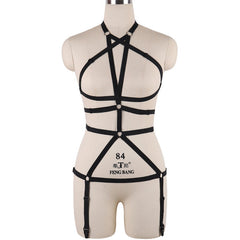 Naughty Red Bodysuit Submissive HubLai Harness Lingerie Intimate Teddy