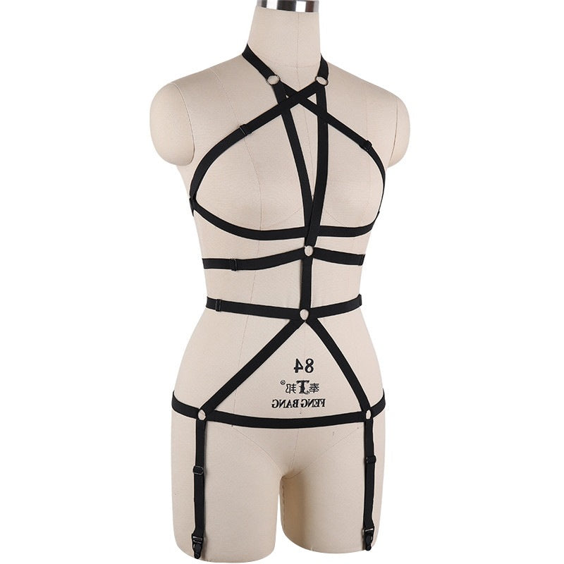Naughty Red Bodysuit Submissive HubLai Harness Lingerie Intimate Teddy