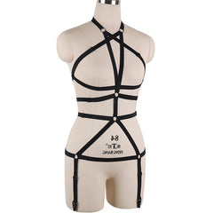 Naughty Red Bodysuit Submissive HubLai Harness Lingerie Intimate Teddy