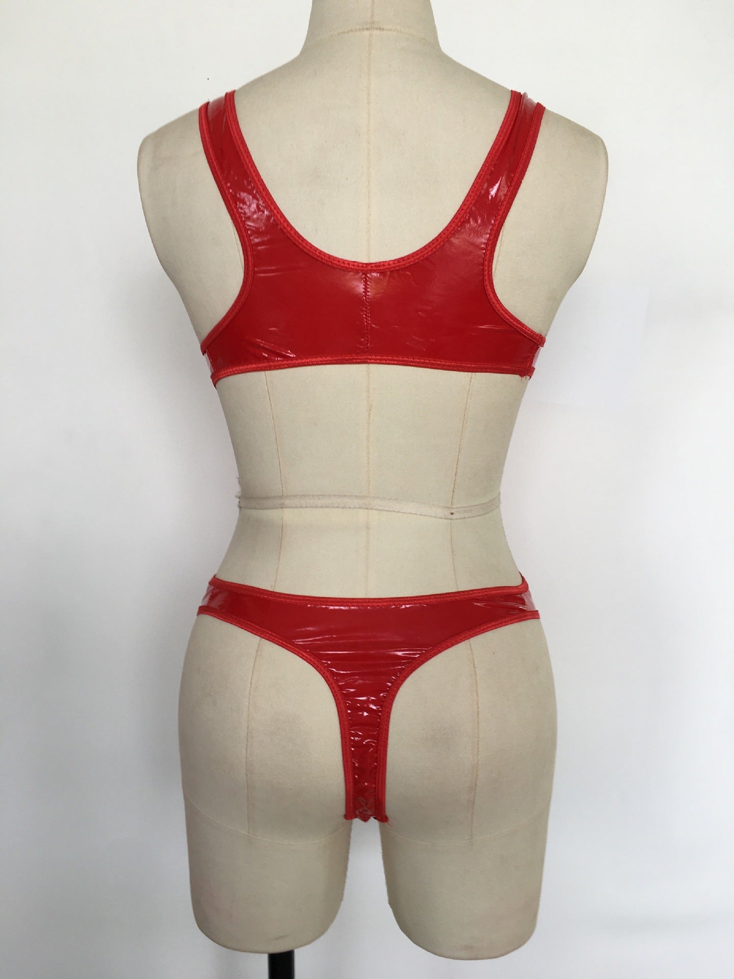 Intimate White Leather Bodysuit Nasty HubLai Leather Lingerie Red Teddy Fetish
