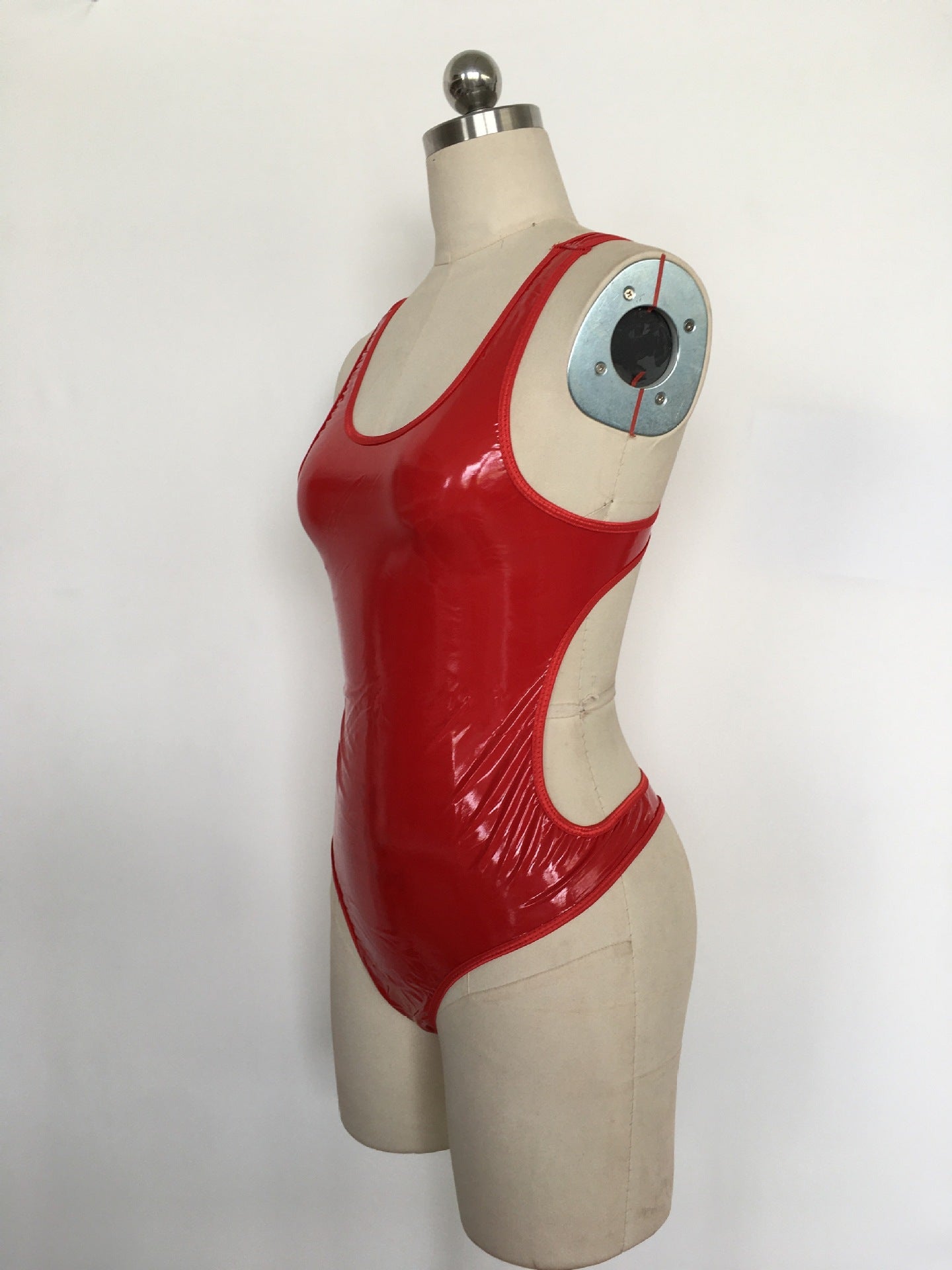Intimate White Leather Bodysuit Nasty HubLai Leather Lingerie Red Teddy Fetish