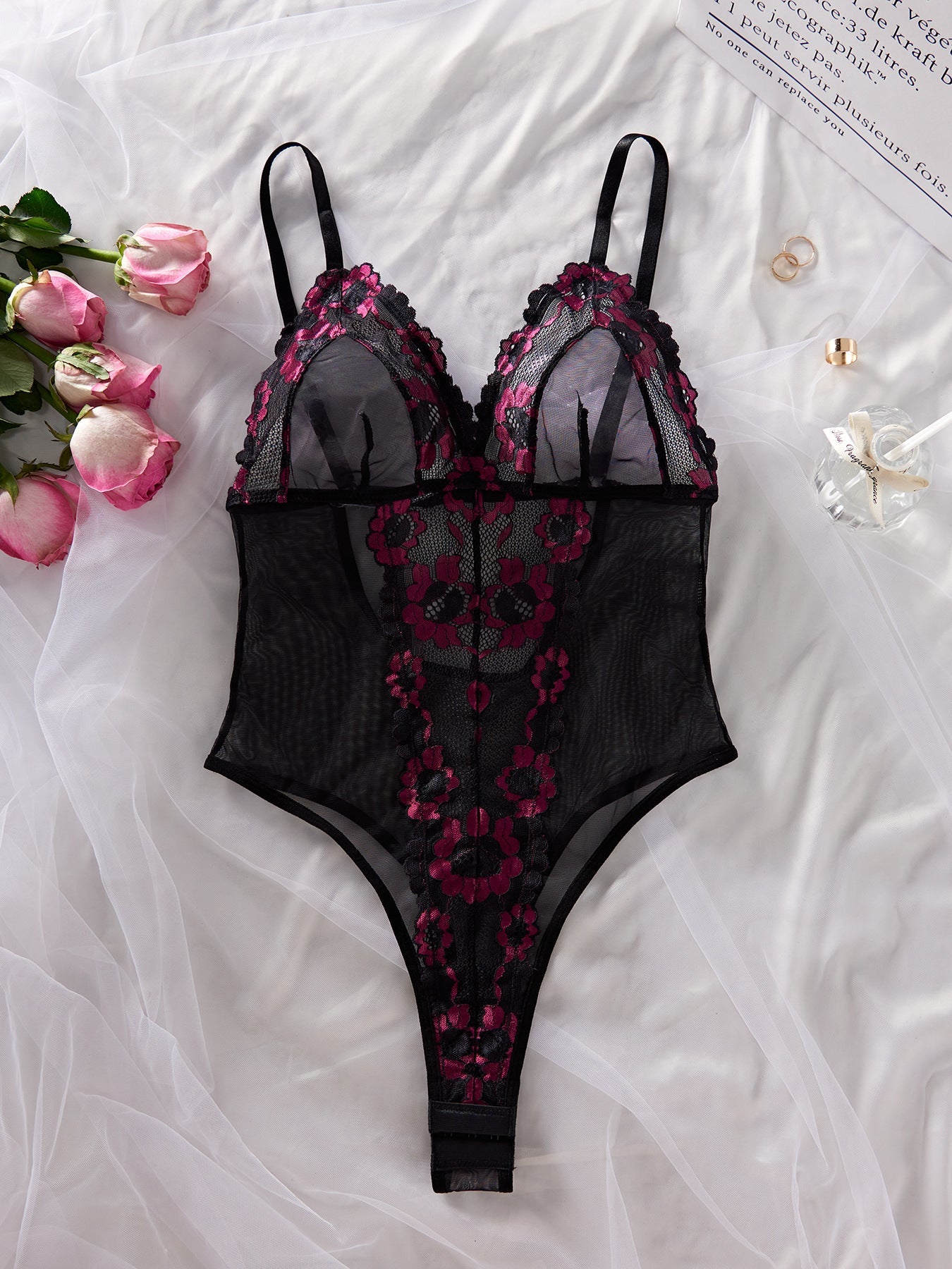 Open Back Bodysuit Intimate Sheer Sexy Lingerie Sex Teddy